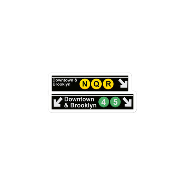 Downtown & Brooklyn New York City Subway Sign Sticker Best American Gift