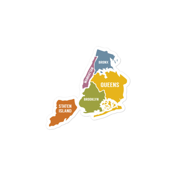 New York City Map Brooklyn Manhattan Queens Bronx Staten Island sticker Best American Gift