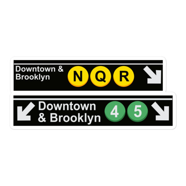 Downtown & Brooklyn New York City Subway Sign Sticker Best American Gift